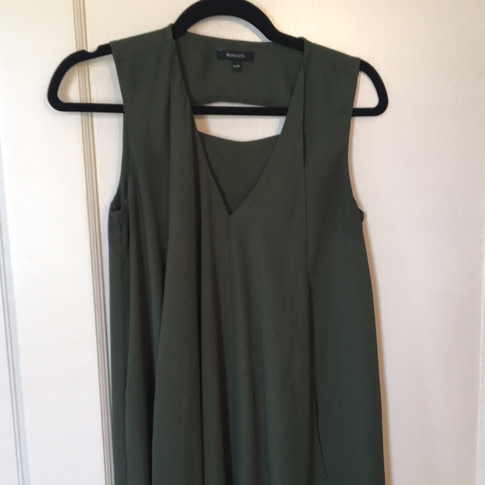 EUC RW&CO Asymmetrical V-Neck Shift Dress